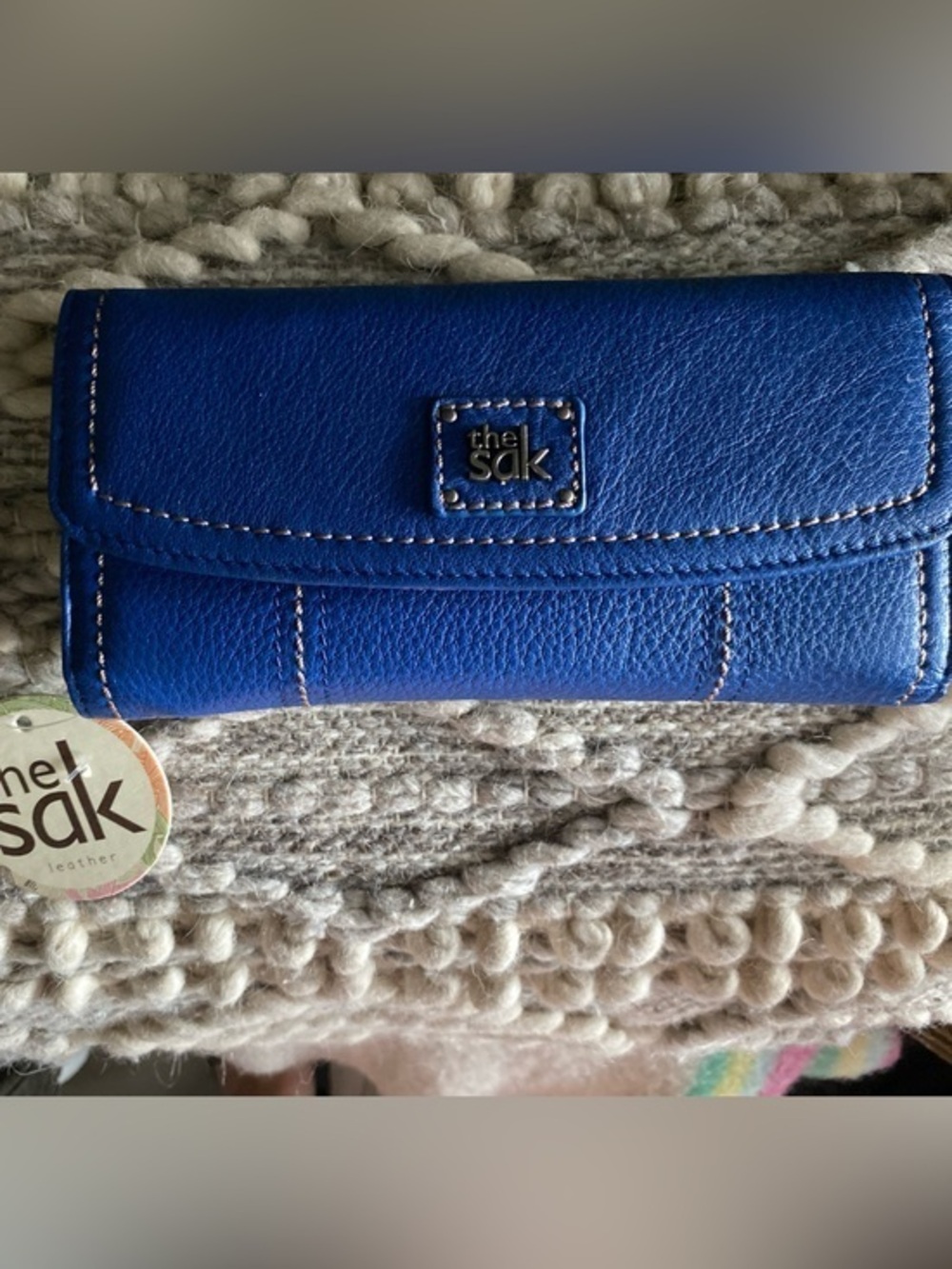 The Sak Royal Blue Leather Phone Wallet Case
